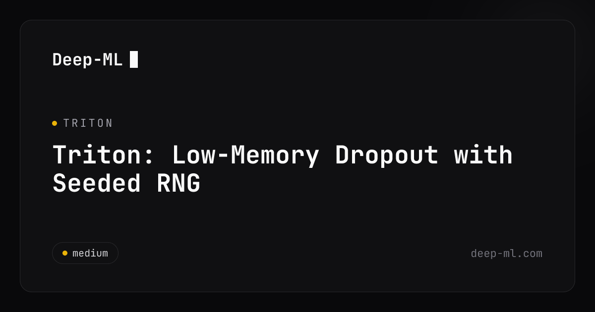 Triton: Low-Memory Dropout with Seeded RNG