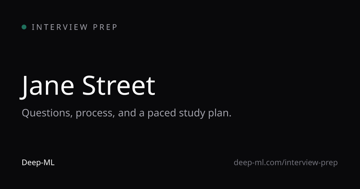 Jane Street Interview Prep: Questions, Process & Study Plan
