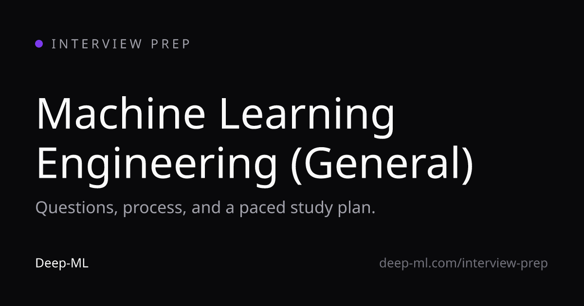Machine Learning Engineering (General) Interview Prep: Questions ...
